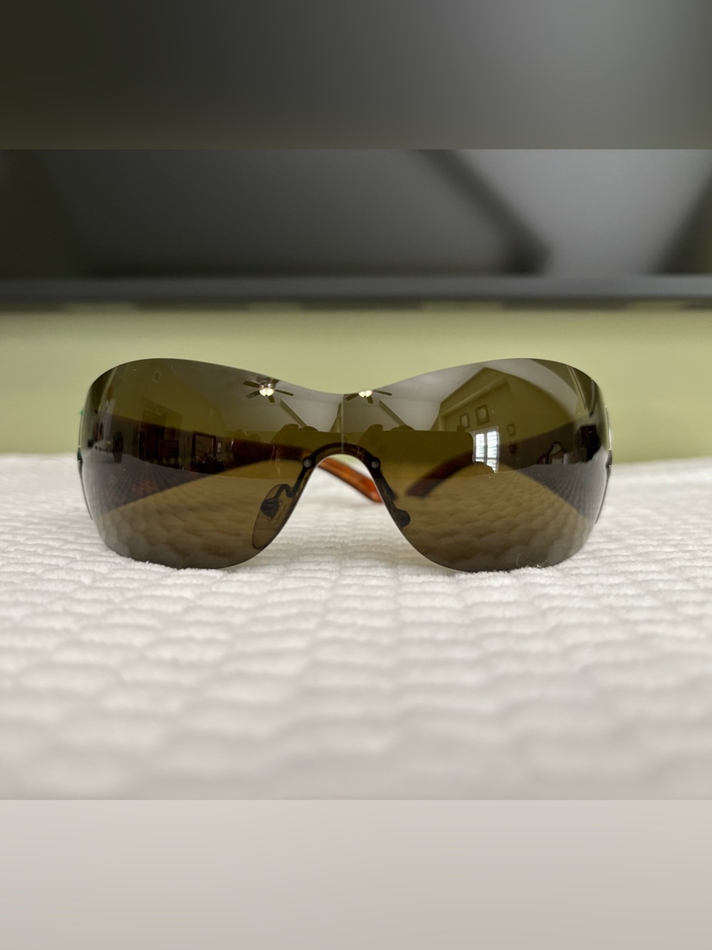Prada Brown Oversized Shield Sunglasses